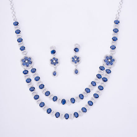 Opal Touch - Elegant 2 Layer Oval Necklace Set - Necklace