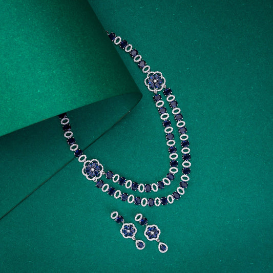 Opal Touch - Elegant 2 Layer Oval Necklace Set - Necklace