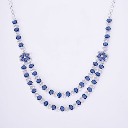 Opal Touch - Elegant 2 Layer Oval Necklace Set - Necklace
