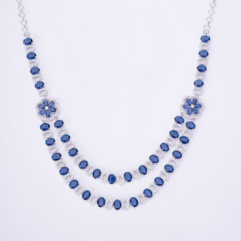 Opal Touch - Elegant 2 Layer Oval Necklace Set - Necklace