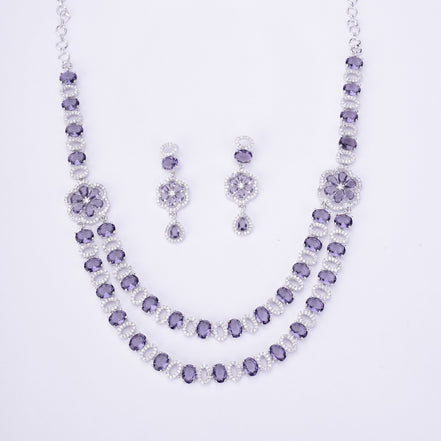 Opal Touch - Elegant 2 Layer Oval Necklace Set - Necklace