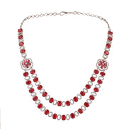 Opal Touch - Elegant 2 Layer Oval Necklace Set - Necklace