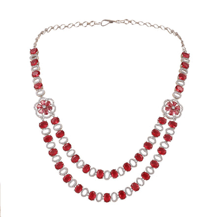 Opal Touch - Elegant 2 Layer Oval Necklace Set - Necklace