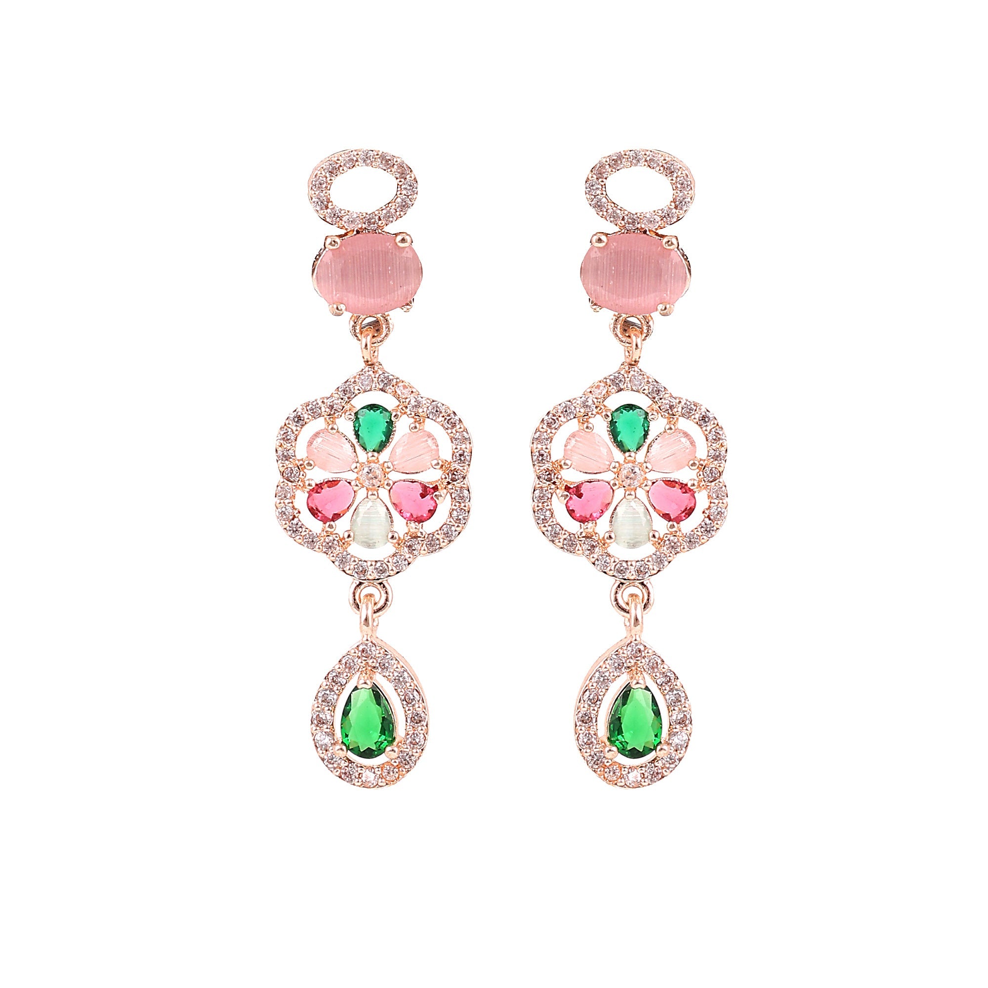 Opal Touch - Elegant 2 Layer Oval Necklace Set - Necklace