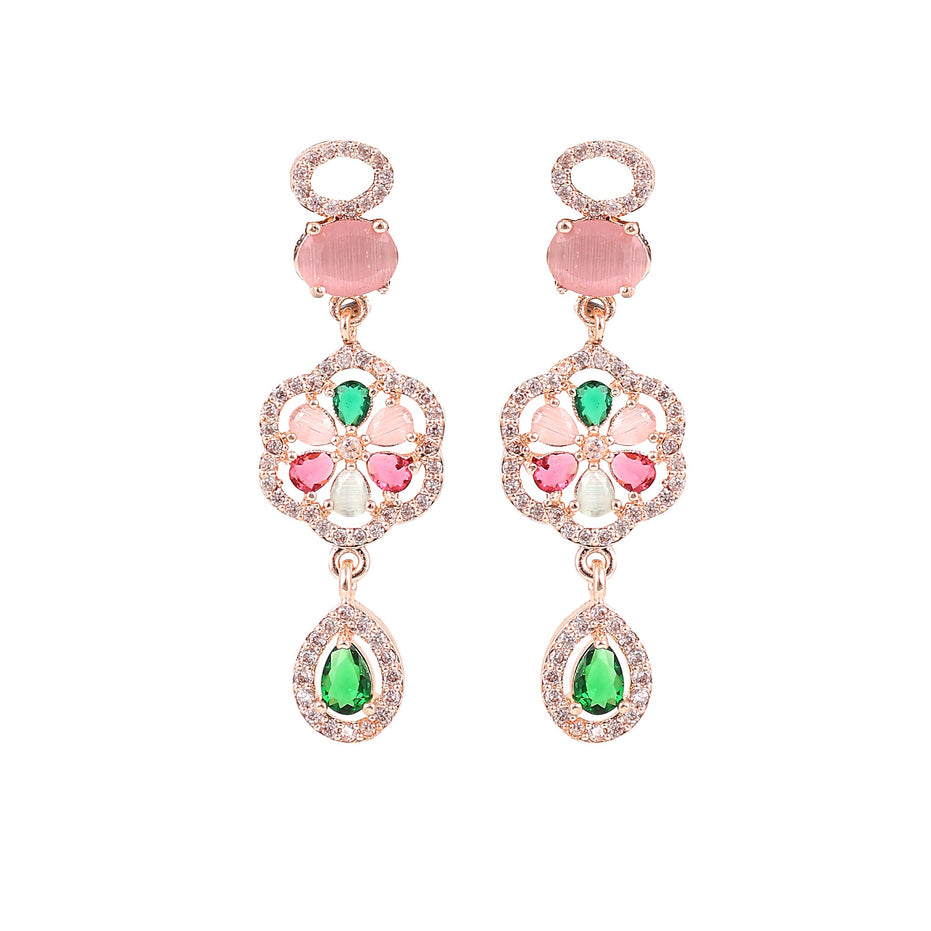 Opal Touch - Elegant 2 Layer Oval Necklace Set - Necklace