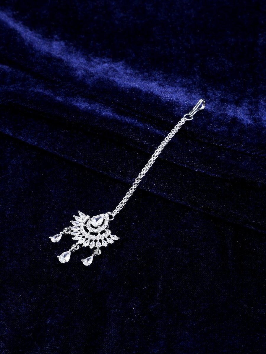 Elegant AD Stone Embellished Maang Tikka - Opal Touch