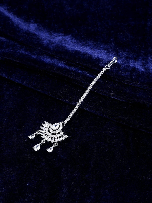 Elegant AD Stone Embellished Maang Tikka - Opal Touch