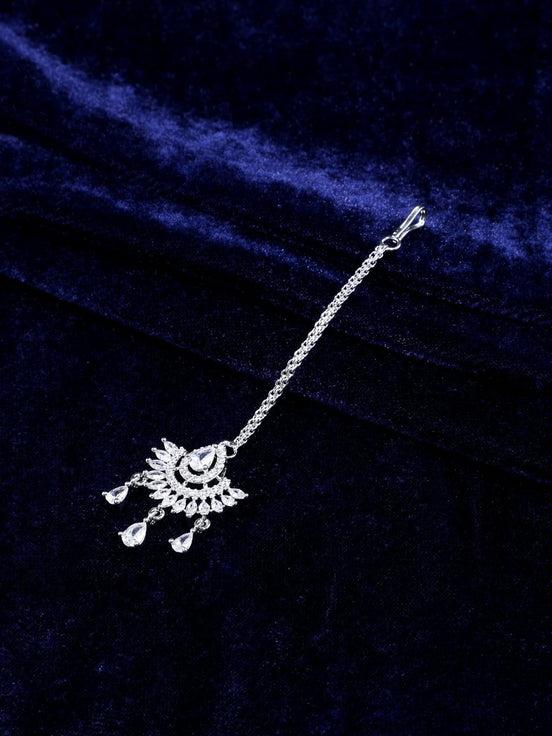 Elegant AD Stone Embellished Maang Tikka - Opal Touch