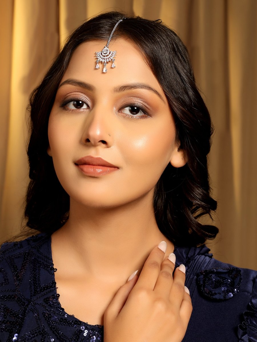 Elegant AD Stone Embellished Maang Tikka - Opal Touch