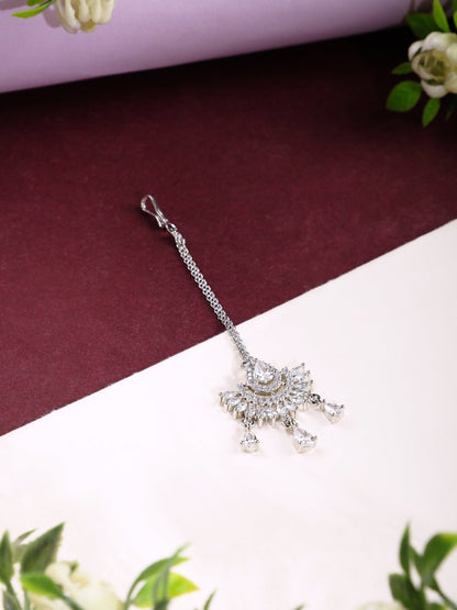 Elegant AD Stone Embellished Maang Tikka - Opal Touch