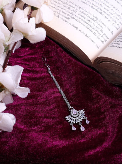 Elegant AD Stone Embellished Maang Tikka - Opal Touch