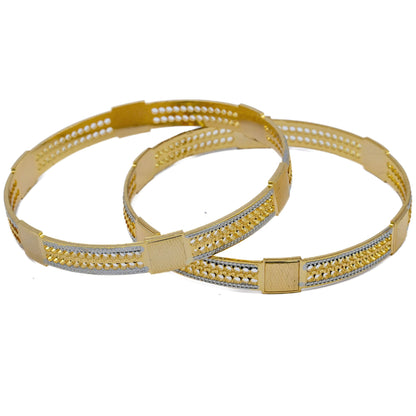 Bangles - Elegant Detailing Gold Silver Plated Bangles - Opal Touch