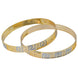 Bangles - Elegant Detailing Rose Gold Silver Plated Bangles - Opal Touch