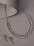Necklace - Elegant Emarald Floret Rhodium Plated Necklace Set - Opal Touch