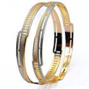 Bangles - Elegant Gold and Silver Plated Bangles with Sparkling Edge Detailing - Opal Touch