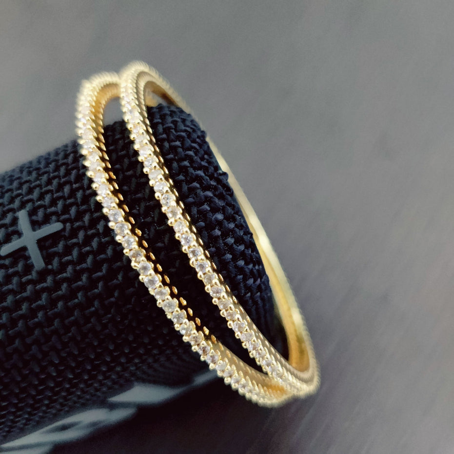 Opal Touch - Elegant Gold plated Bangles (Pack of 2) - Bangles