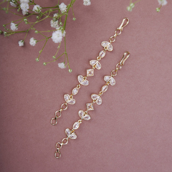Opal Touch - Elegant Gold plated Ear Chain - Ear chain (Matil)
