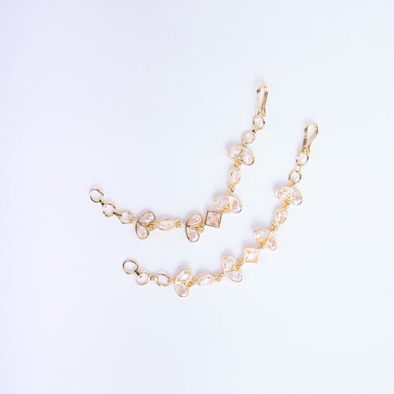 Opal Touch - Elegant Gold plated Ear Chain - Ear chain (Matil)