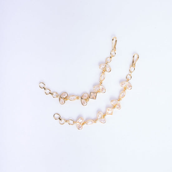 Opal Touch - Elegant Gold plated Ear Chain - Ear chain (Matil)
