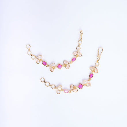 Opal Touch - Elegant Gold plated Ear Chain - Ear chain (Matil)