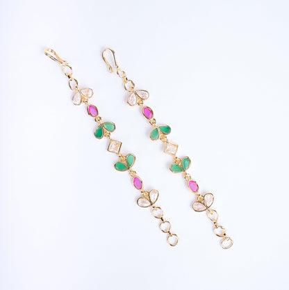 Opal Touch - Elegant Gold plated Ear Chain - Ear chain (Matil)