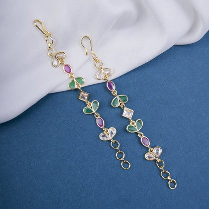 Opal Touch - Elegant Gold plated Ear Chain - Ear chain (Matil)