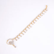 Nose Pin - Elegant Gold Plated Floral Nath with String - Opal Touch