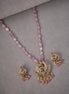 Locket Set - Elegant Peacock Gold Plated Locket Set with Earrings - Opal Touch