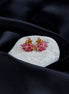 Studs - Elegant Red Peacock Studs - Opal Touch
