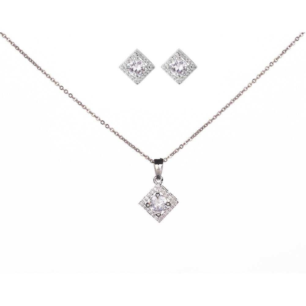 Opal Touch - Elegant Rhodium Locket Set with Pearl Accent - Locket Set