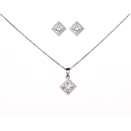 Opal Touch - Elegant Rhodium Locket Set with Pearl Accent - Locket Set