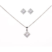 Opal Touch - Elegant Rhodium Locket Set with Pearl Accent - Locket Set