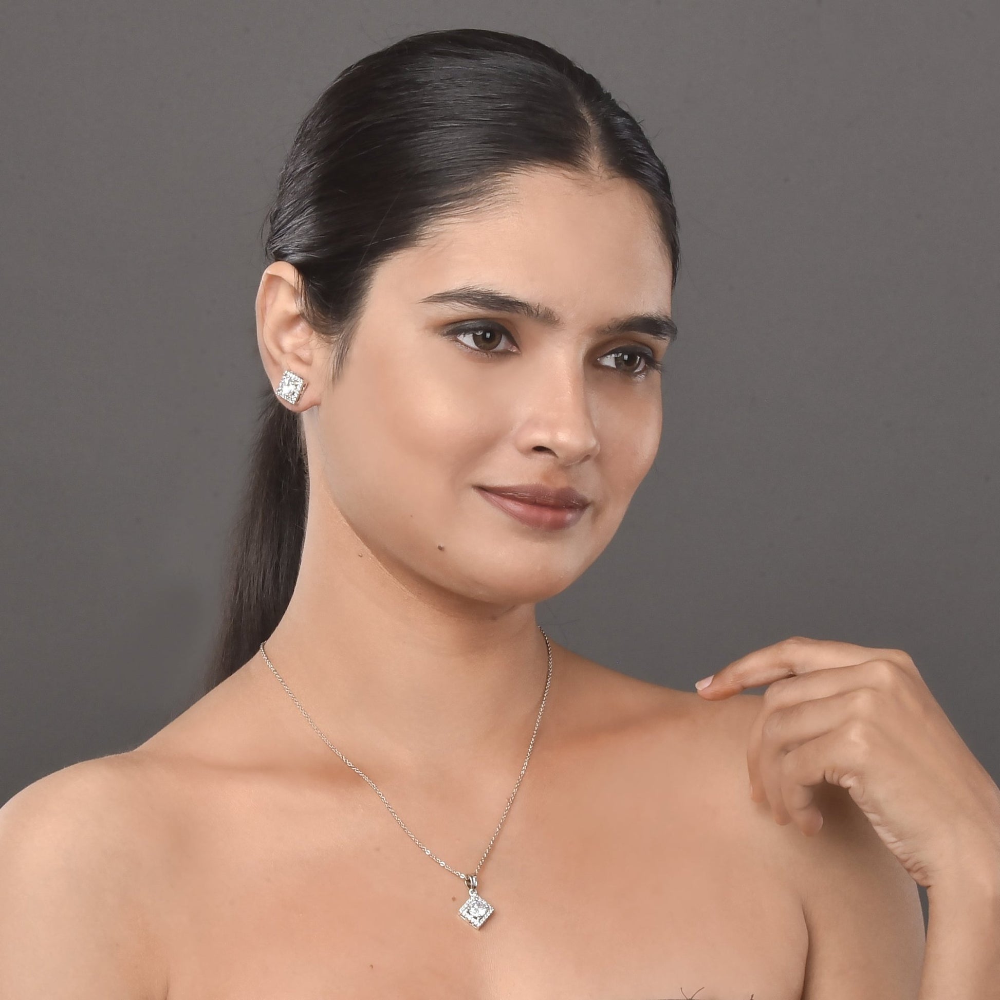 Opal Touch - Elegant Rhodium Locket Set with Pearl Accent - Locket Set