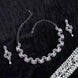 Elegant Rhodium - Plated American Diamond Jewellery Set - Opal Touch