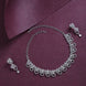 Elegant Rhodium Plated Cubic Zirconia (CZ) Necklace & Earrings Set - Opal Touch
