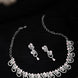 Elegant Rhodium Plated Cubic Zirconia (CZ) Necklace & Earrings Set - Opal Touch