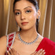 Elegant Rhodium Plated Cubic Zirconia (CZ) Necklace & Earrings Set - Opal Touch