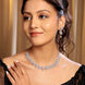 Elegant Rhodium Plated Cubic Zirconia (CZ) Necklace & Earrings Set - Opal Touch