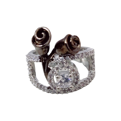 Opal Touch - Elegant Rhodium Ring - Ring