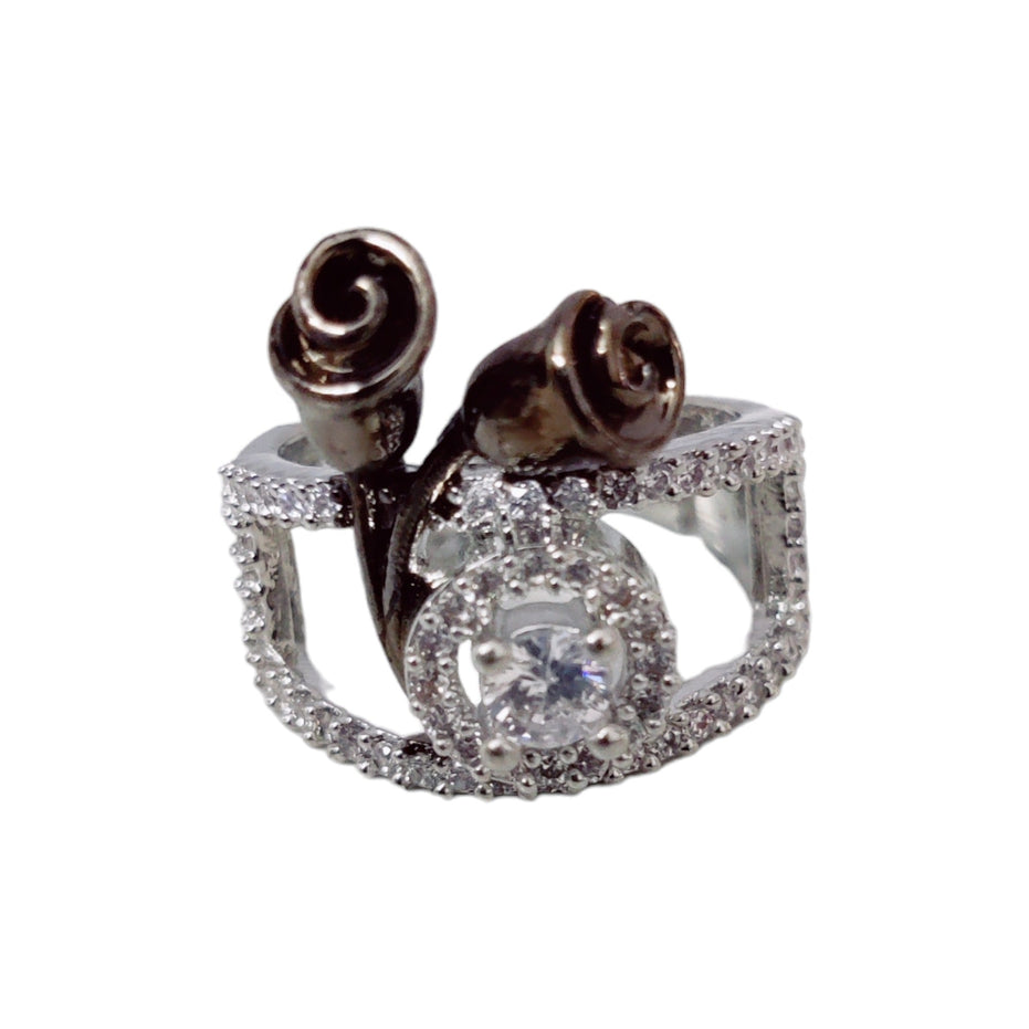 Opal Touch - Elegant Rhodium Ring - Ring
