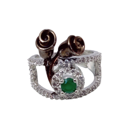 Opal Touch - Elegant Rhodium Ring - Ring