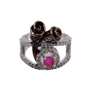 Opal Touch - Elegant Rhodium Ring - Ring