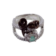 Opal Touch - Elegant Rhodium Ring - Ring