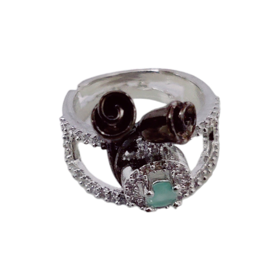 Opal Touch - Elegant Rhodium Ring - Ring