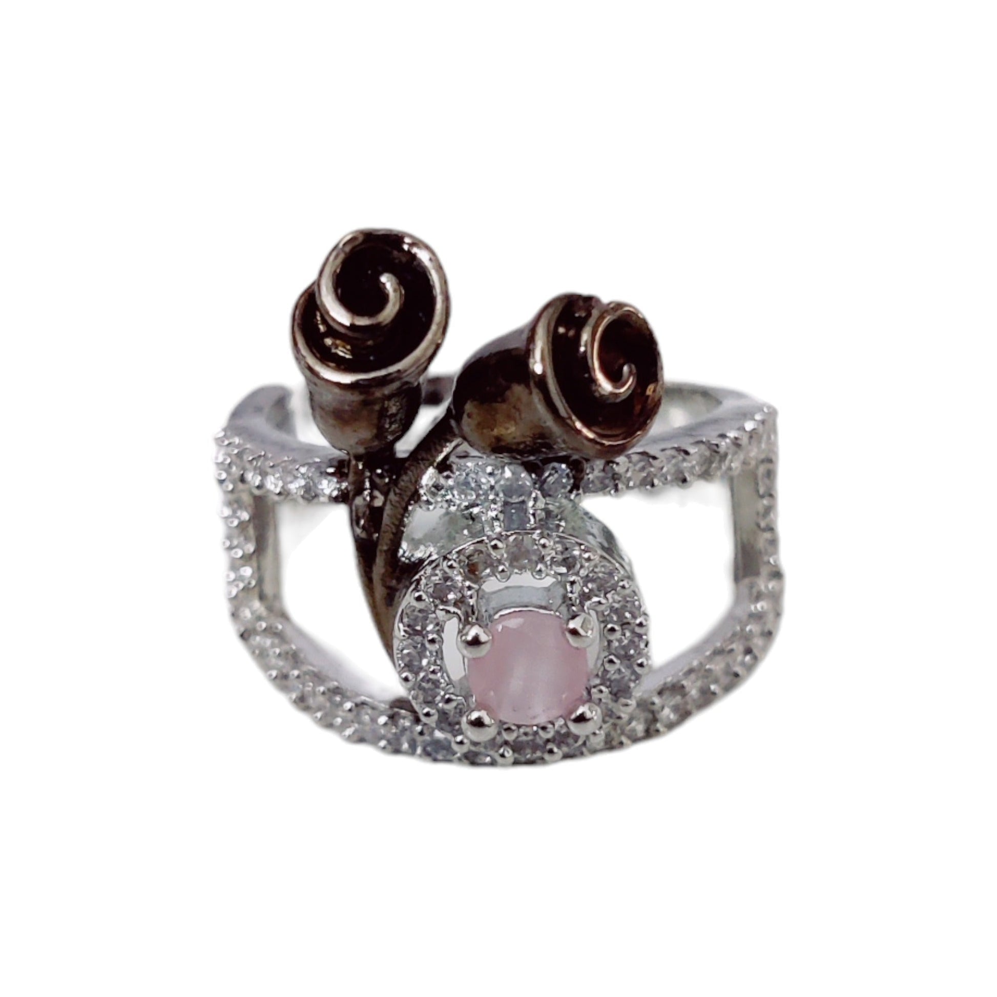 Opal Touch - Elegant Rhodium Ring - Ring