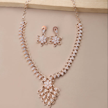 Opal Touch - Elegant Rose Necklace -