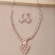 Opal Touch - Elegant Rose Necklace -