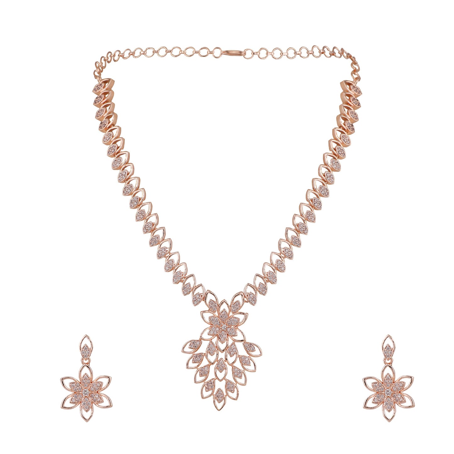 Opal Touch - Elegant Rose Necklace -