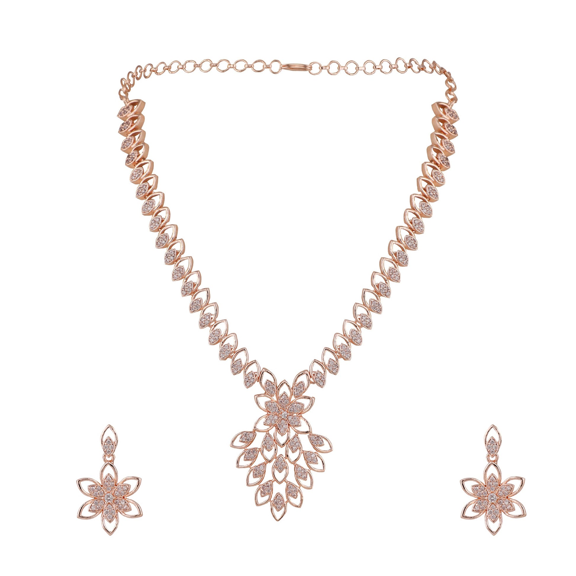 Opal Touch - Elegant Rose Necklace -