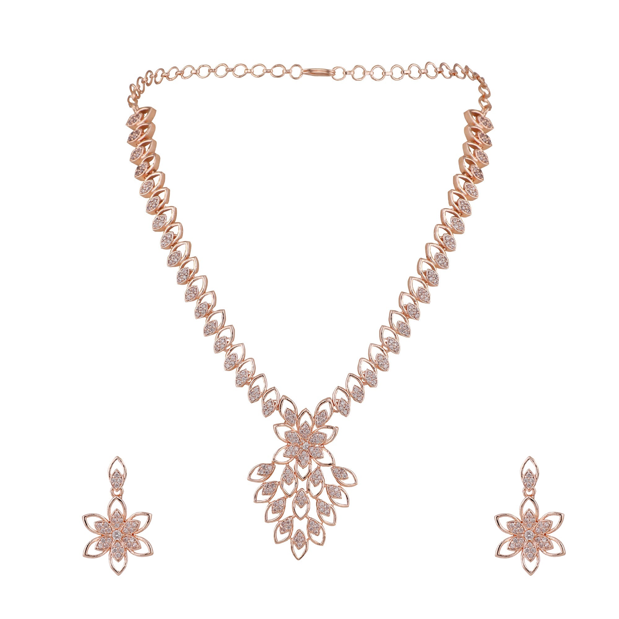 Opal Touch - Elegant Rose Necklace -